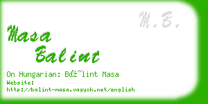 masa balint business card